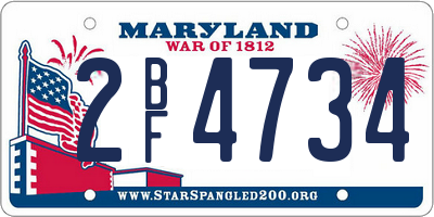 MD license plate 2BF4734