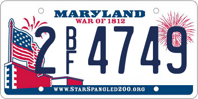 MD license plate 2BF4749