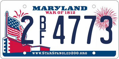 MD license plate 2BF4773