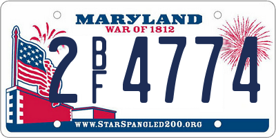 MD license plate 2BF4774