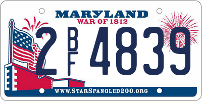 MD license plate 2BF4839