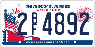 MD license plate 2BF4892