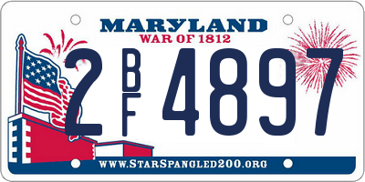 MD license plate 2BF4897