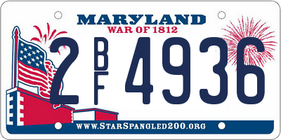 MD license plate 2BF4936