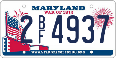 MD license plate 2BF4937