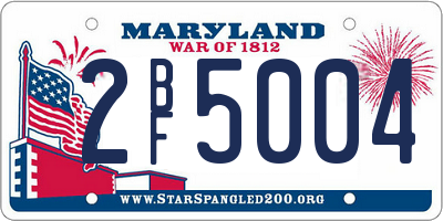 MD license plate 2BF5004