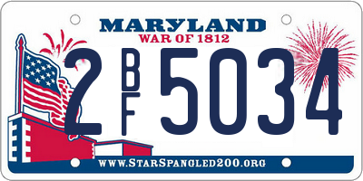 MD license plate 2BF5034
