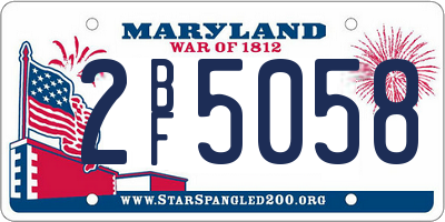 MD license plate 2BF5058