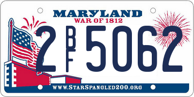 MD license plate 2BF5062