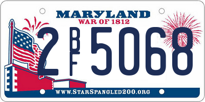 MD license plate 2BF5068
