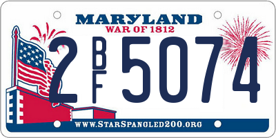 MD license plate 2BF5074