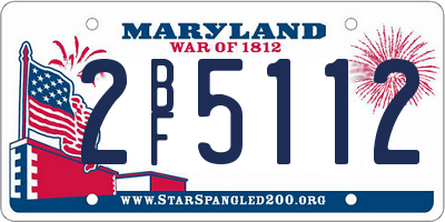 MD license plate 2BF5112