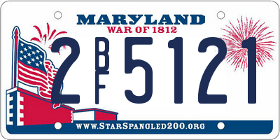 MD license plate 2BF5121