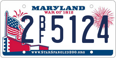MD license plate 2BF5124