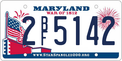 MD license plate 2BF5142
