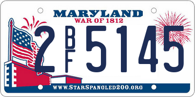 MD license plate 2BF5145