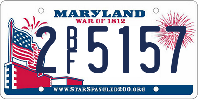 MD license plate 2BF5157