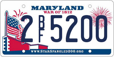 MD license plate 2BF5200