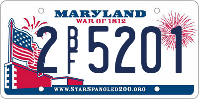 MD license plate 2BF5201