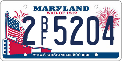 MD license plate 2BF5204