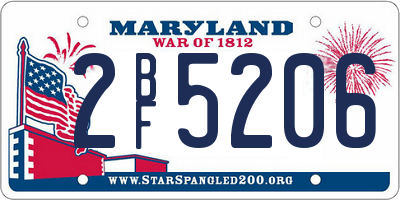 MD license plate 2BF5206