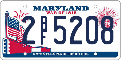 MD license plate 2BF5208