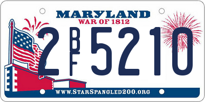 MD license plate 2BF5210