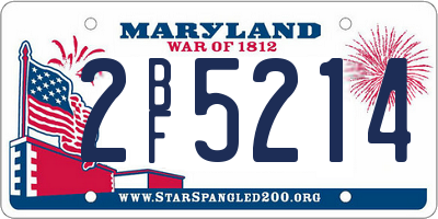 MD license plate 2BF5214