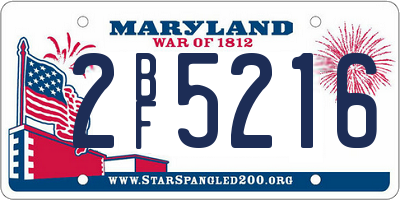 MD license plate 2BF5216