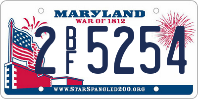 MD license plate 2BF5254