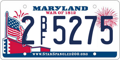 MD license plate 2BF5275