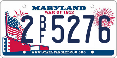 MD license plate 2BF5276