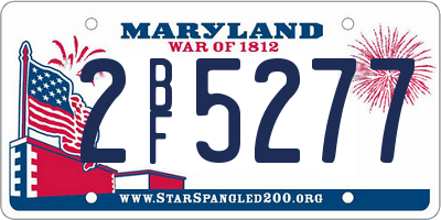 MD license plate 2BF5277