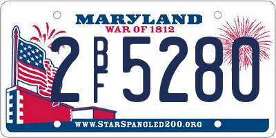 MD license plate 2BF5280