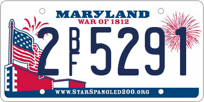 MD license plate 2BF5291