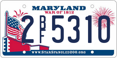 MD license plate 2BF5310