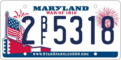 MD license plate 2BF5318
