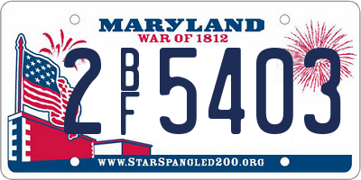 MD license plate 2BF5403