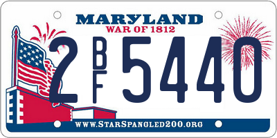 MD license plate 2BF5440