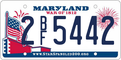 MD license plate 2BF5442