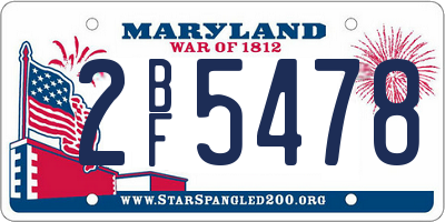 MD license plate 2BF5478