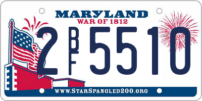 MD license plate 2BF5510