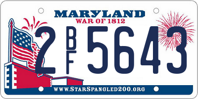 MD license plate 2BF5643