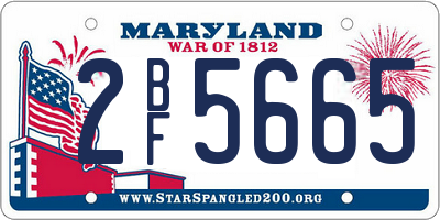 MD license plate 2BF5665