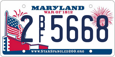 MD license plate 2BF5668