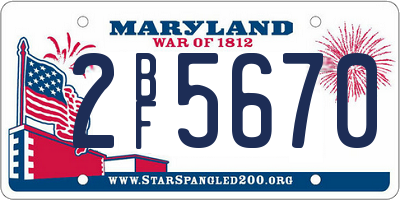 MD license plate 2BF5670