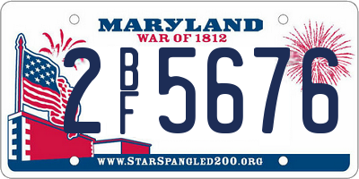 MD license plate 2BF5676
