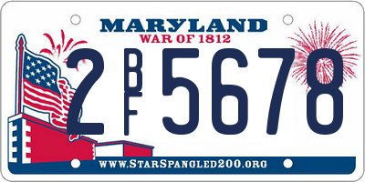 MD license plate 2BF5678