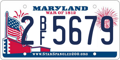 MD license plate 2BF5679