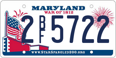 MD license plate 2BF5722